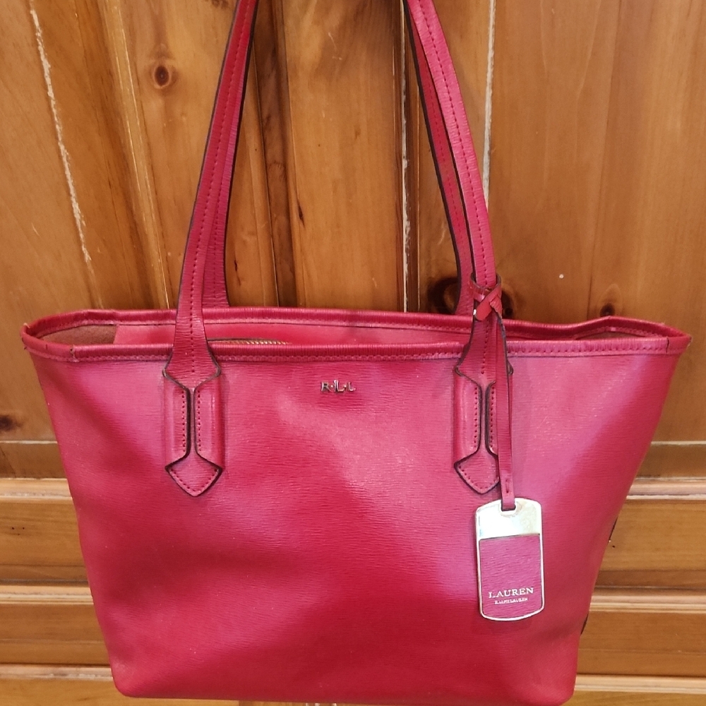 Lauren Ralph Lauren Red Tote Bag